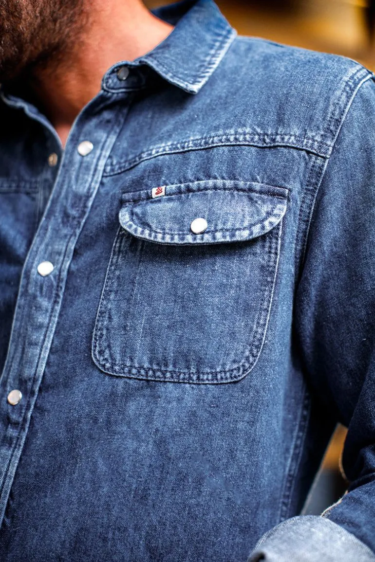 Men &SONS Tops>Sunday Shirt Light Denim