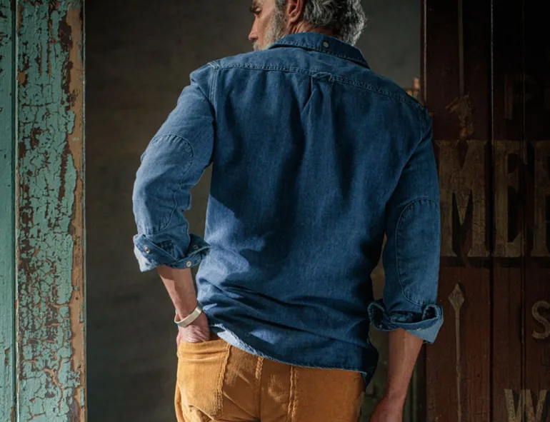 Men &SONS Tops>Sunday Shirt Light Denim