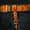 Men &SONS Leather Goods>Tan Leather Key Fob