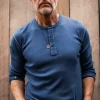 Men &SONS Tops>The New Elder Henley Shirt Indigo