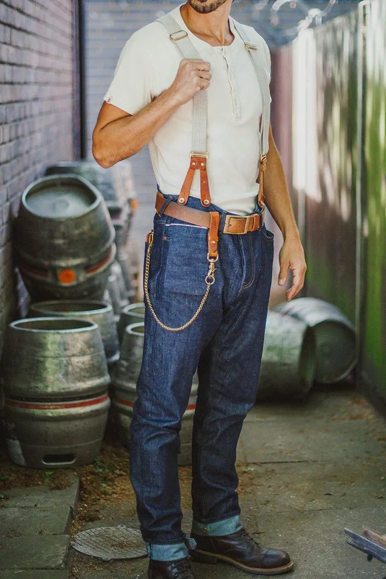 Men &SONS Bottoms & Shorts>The New Frontier 14Oz Selvedge Anti-Bac Raw Denim Jeans