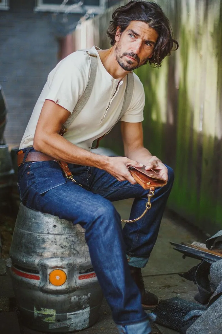 Men &SONS Bottoms & Shorts>The New Frontier 14Oz Selvedge Anti-Bac Raw Denim Jeans