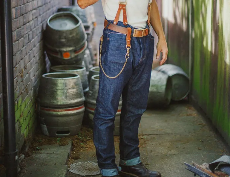 Men &SONS Bottoms & Shorts>The New Frontier 14Oz Selvedge Anti-Bac Raw Denim Jeans