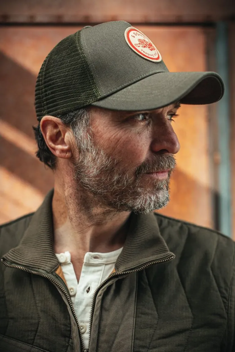 Men &SONS Headwear>Trucker Badge Cap Army Green